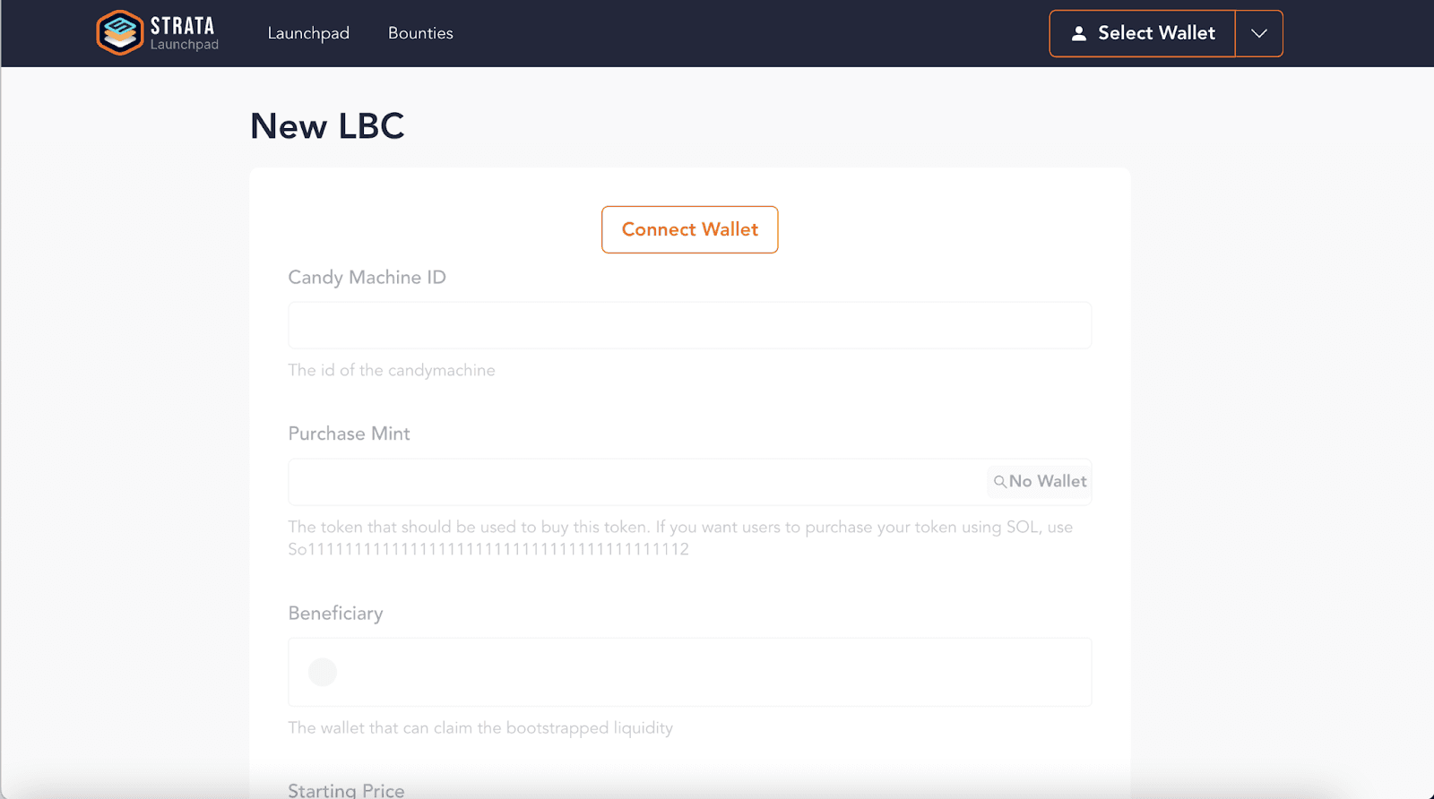 Strata's Dynamic Pricing Mint interface