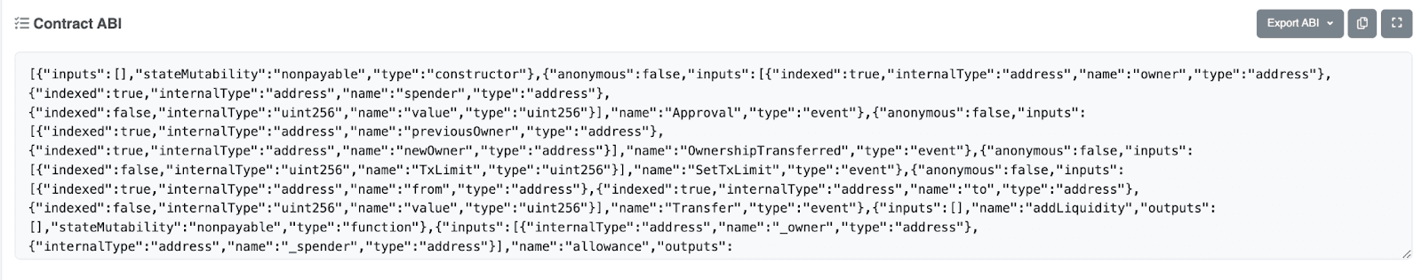 ABI of an already deployed contract