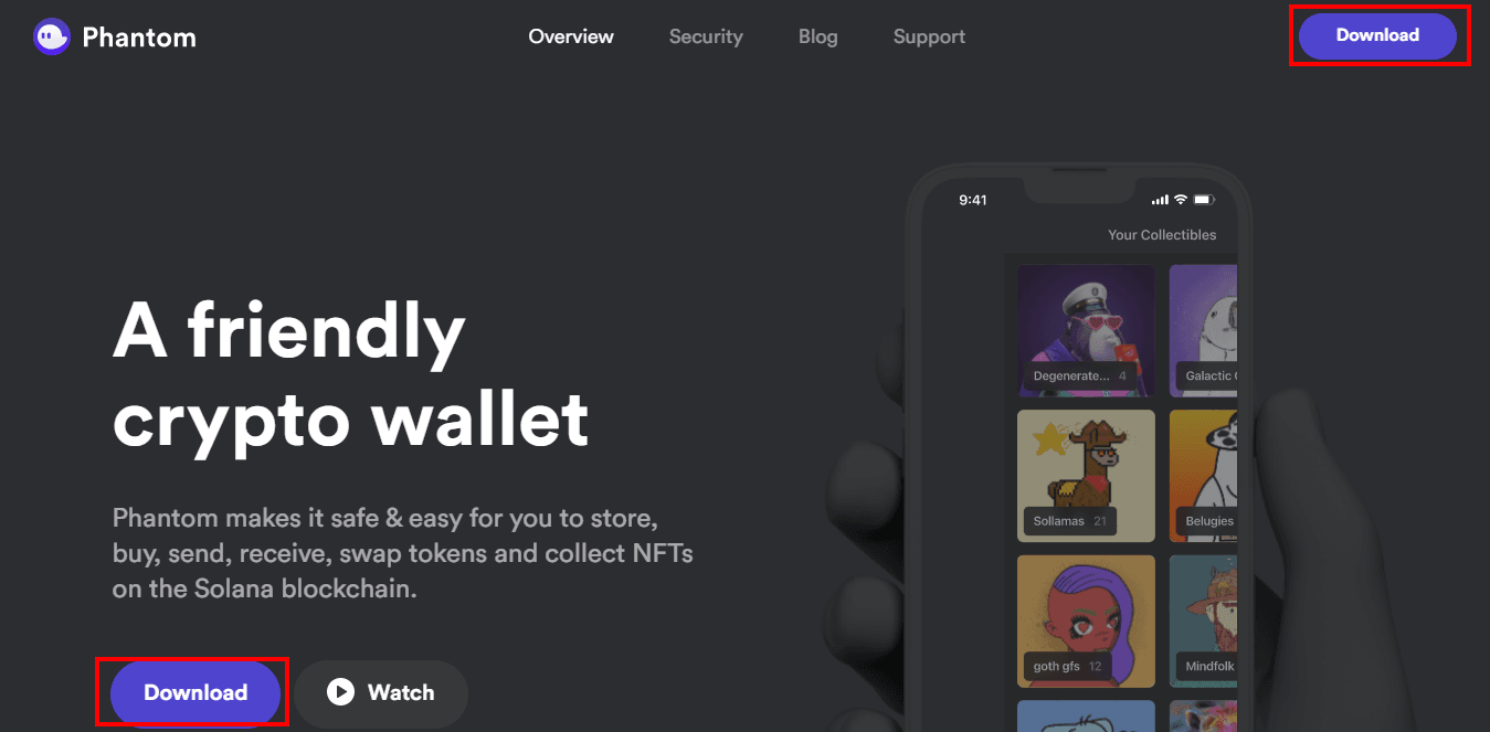 Phantom website download page for installing the Solana wallet browser extension