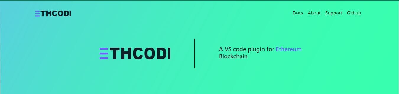 Ethcode Visual Studio Code extension for Ethereum smart contract development