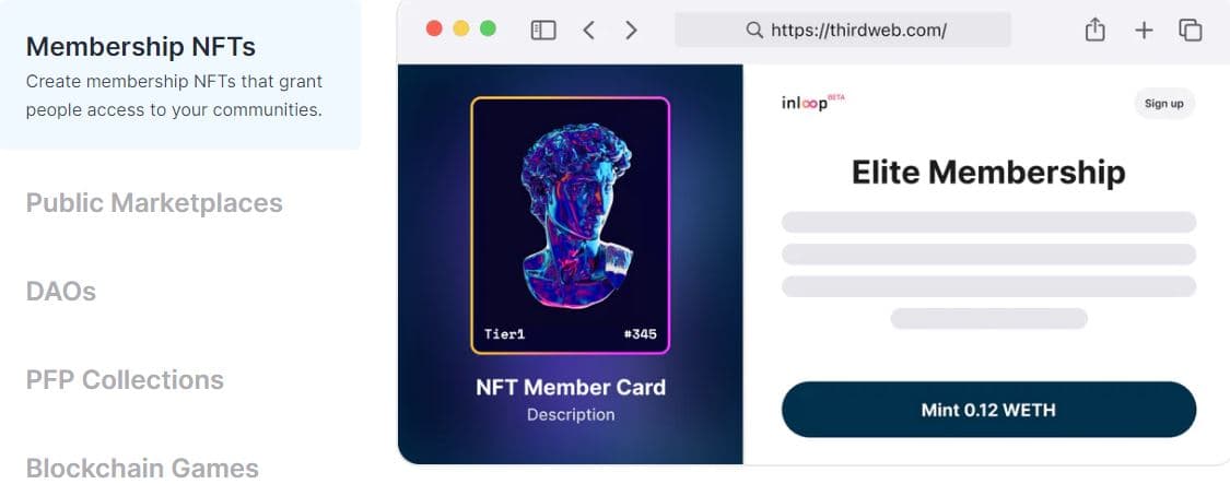 thirdweb SDK for adding web3 features like wallet connections to apps