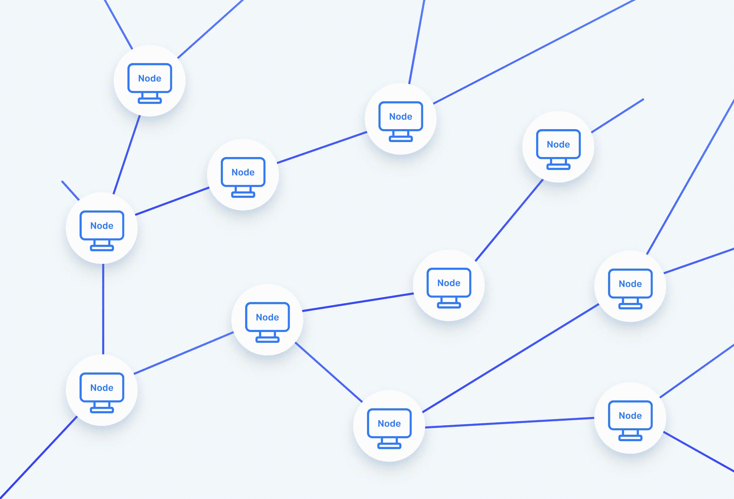 Animation of blockchain nodes connecting across the Ethereum network