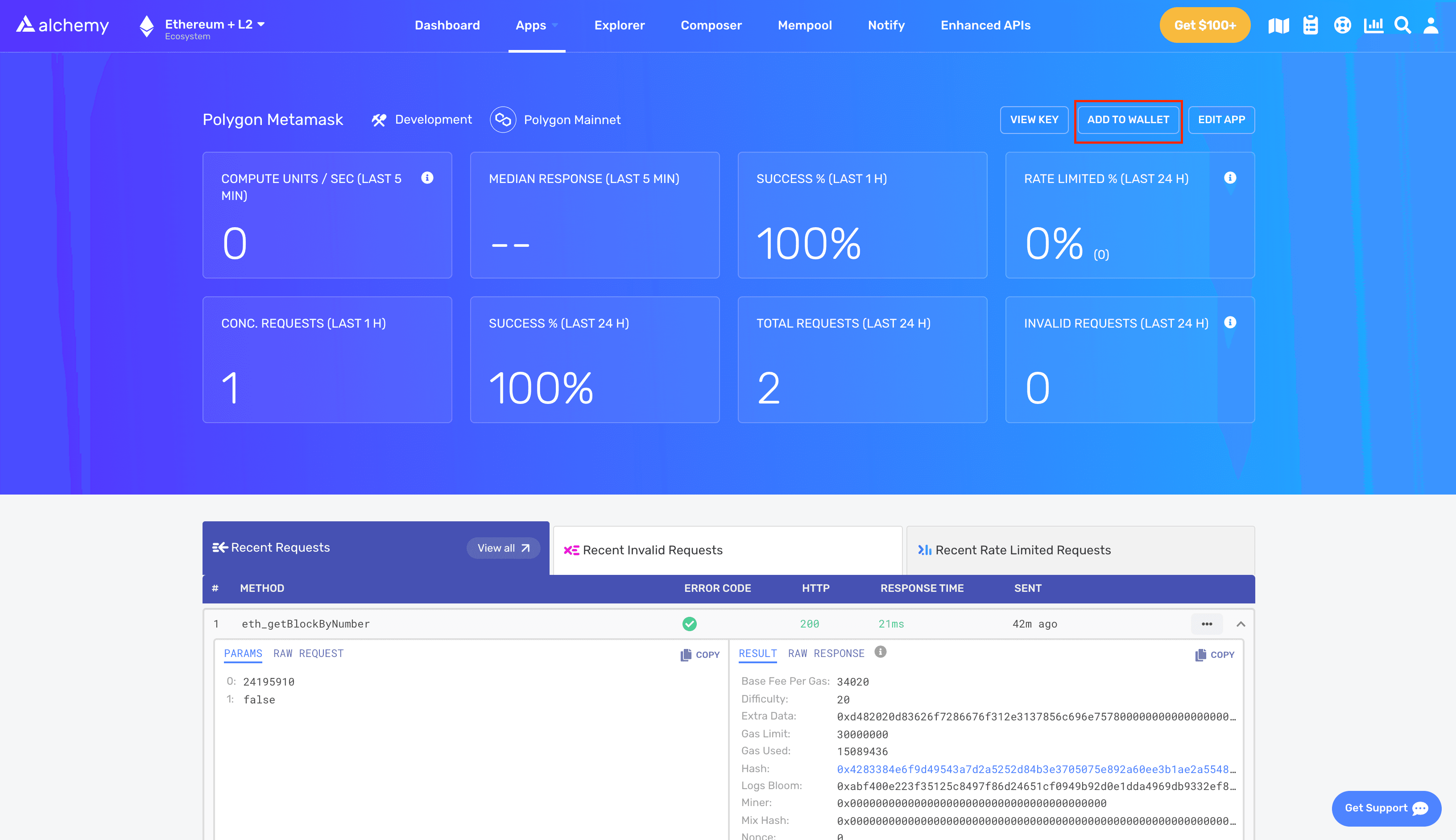 Screenshot of an Alchemy project dashboard