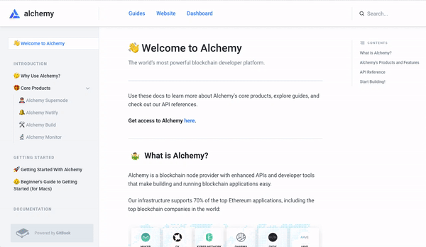 Animated tour of Alchemy's redesigned API documentation