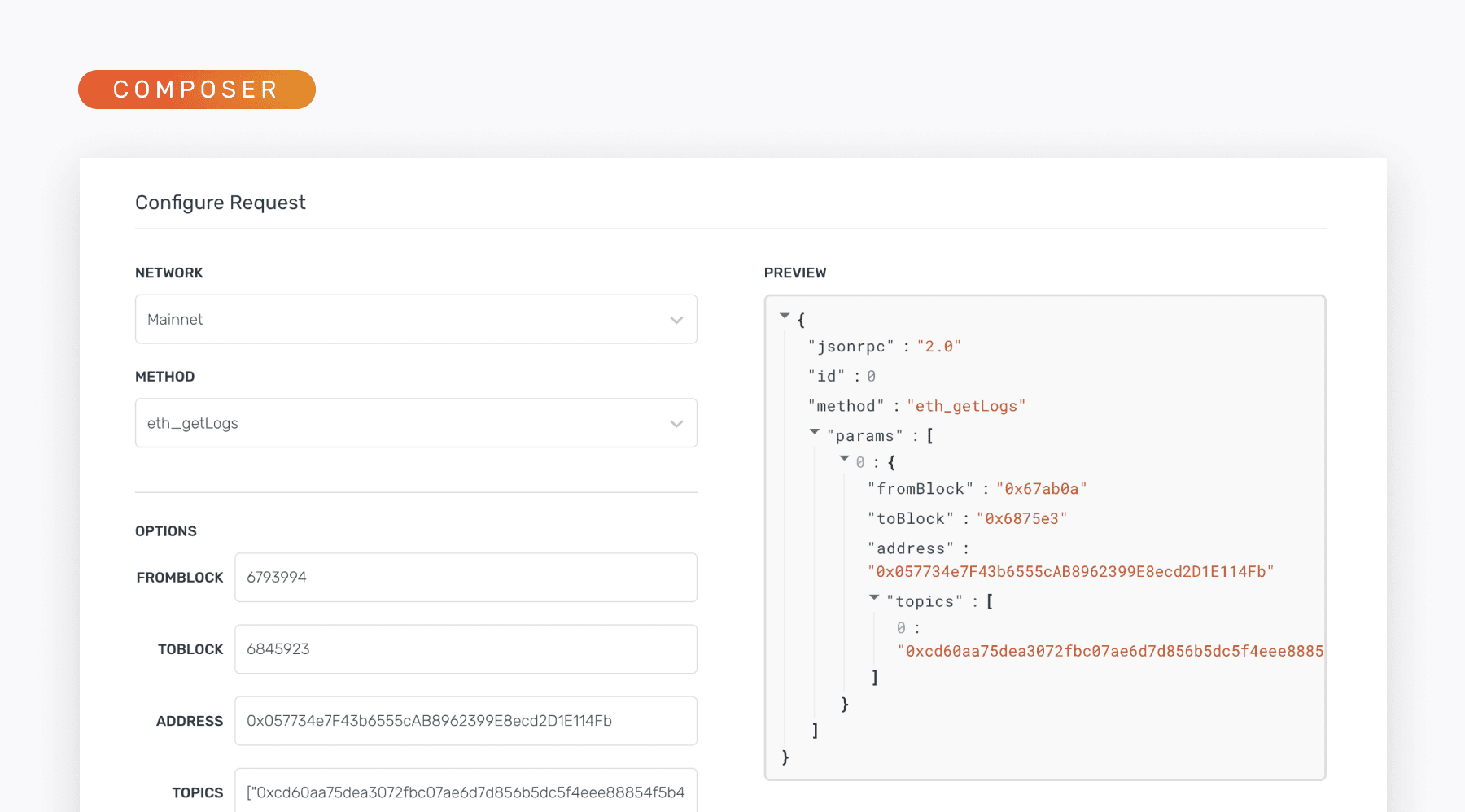 Alchemy Build Composer: sending JSON-RPC calls from the dashboard