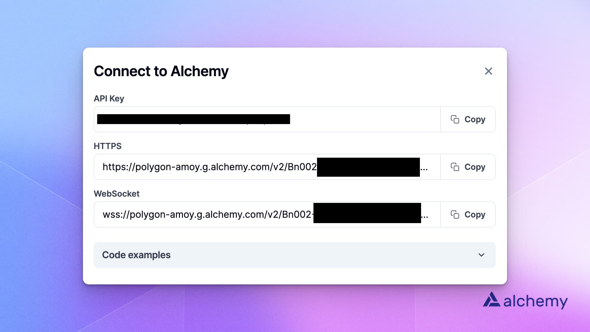 Alchemy dashboard: creating a new app on the Polygon Amoy network