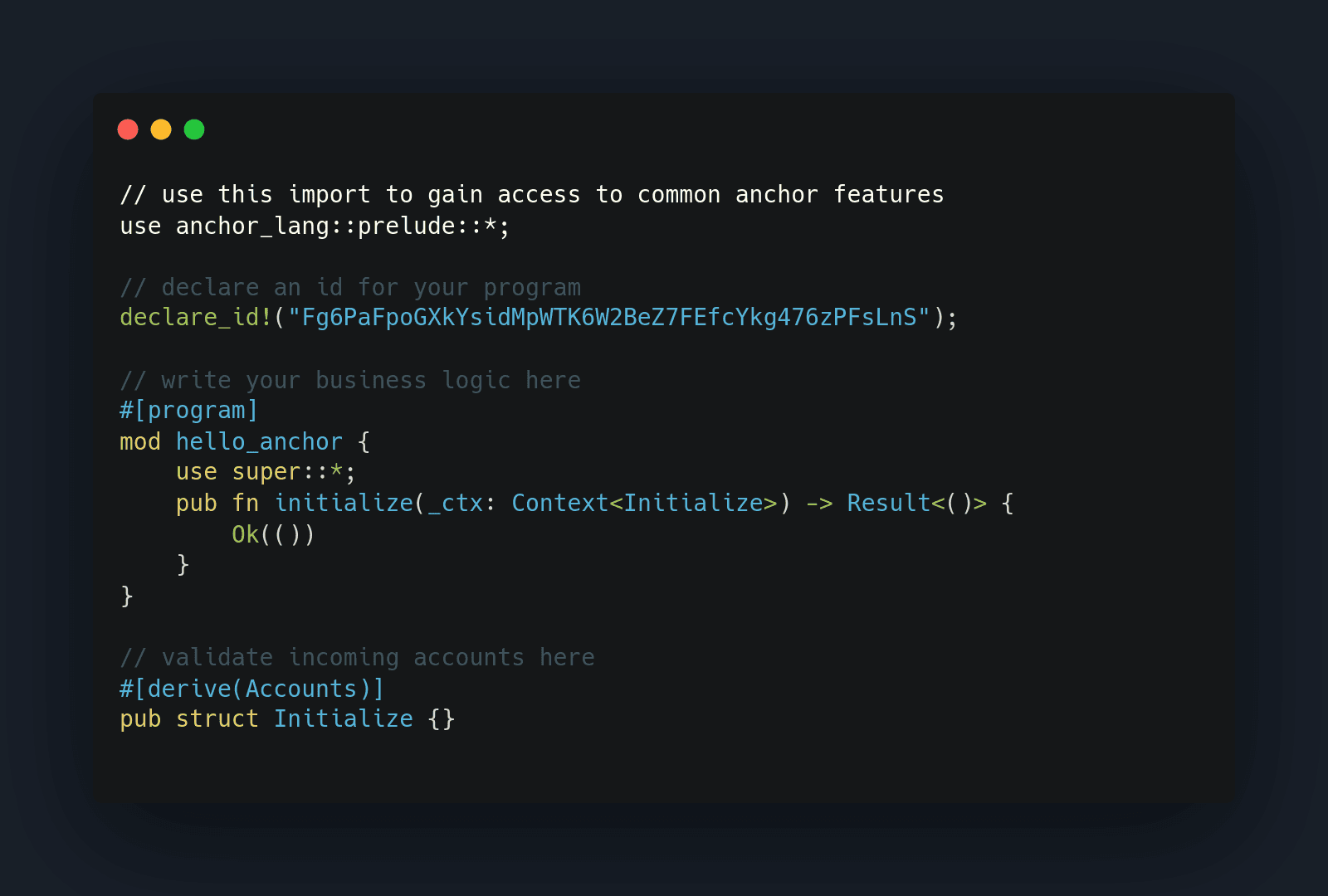 Basic structure of an Anchor program