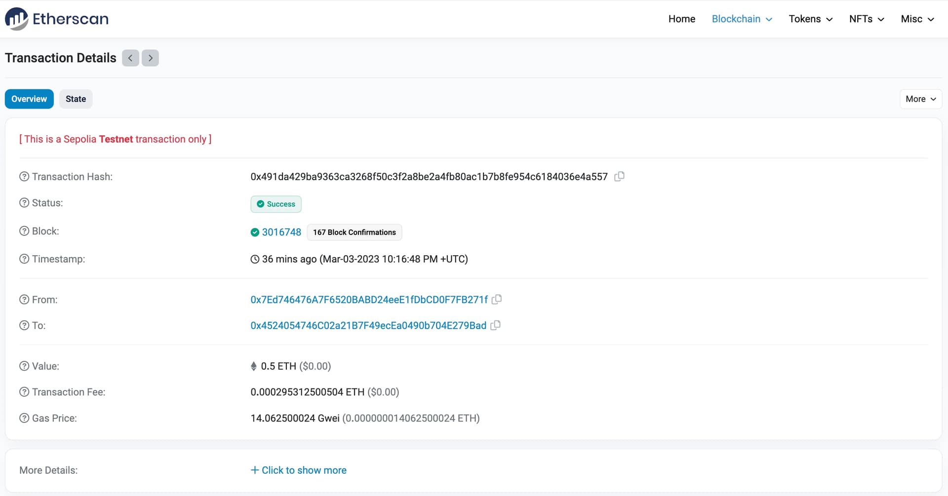 Sepolia Etherscan