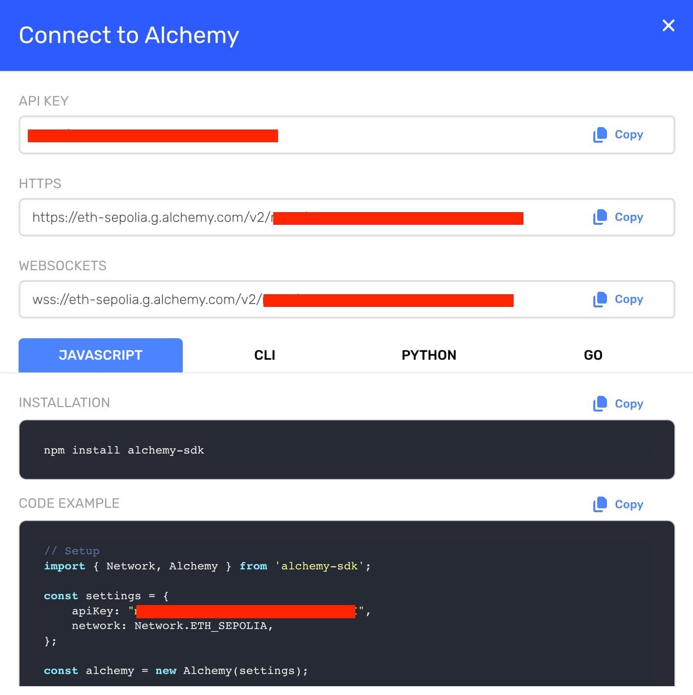 Copy your Sepolia RPC HTTPS URL.