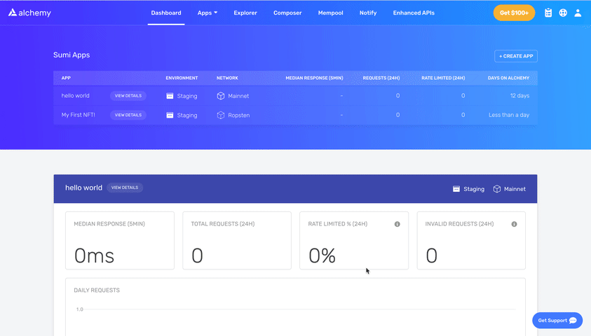 Copy your Alchemy API key