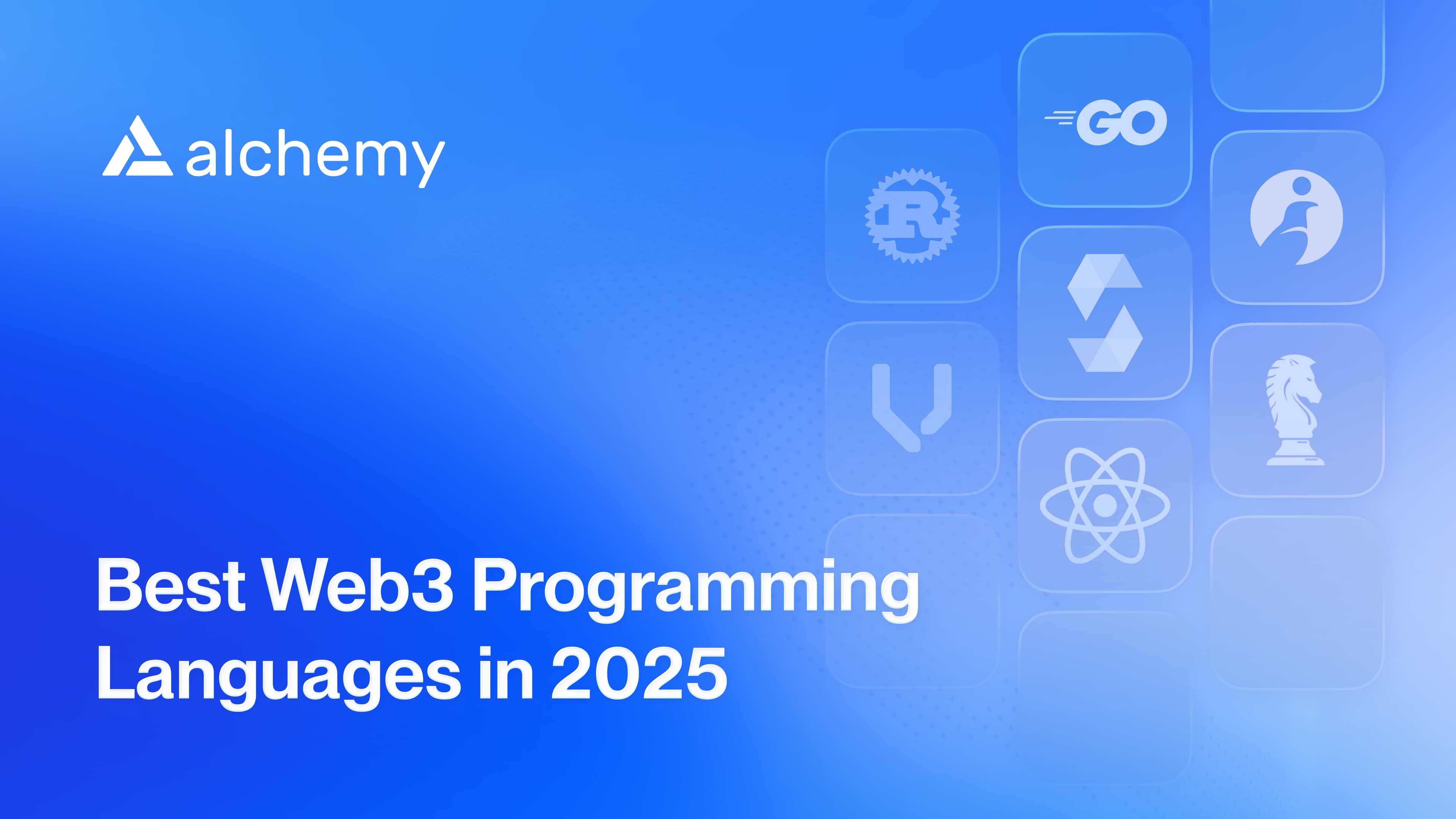 Illustration listing the top web3 programming languages