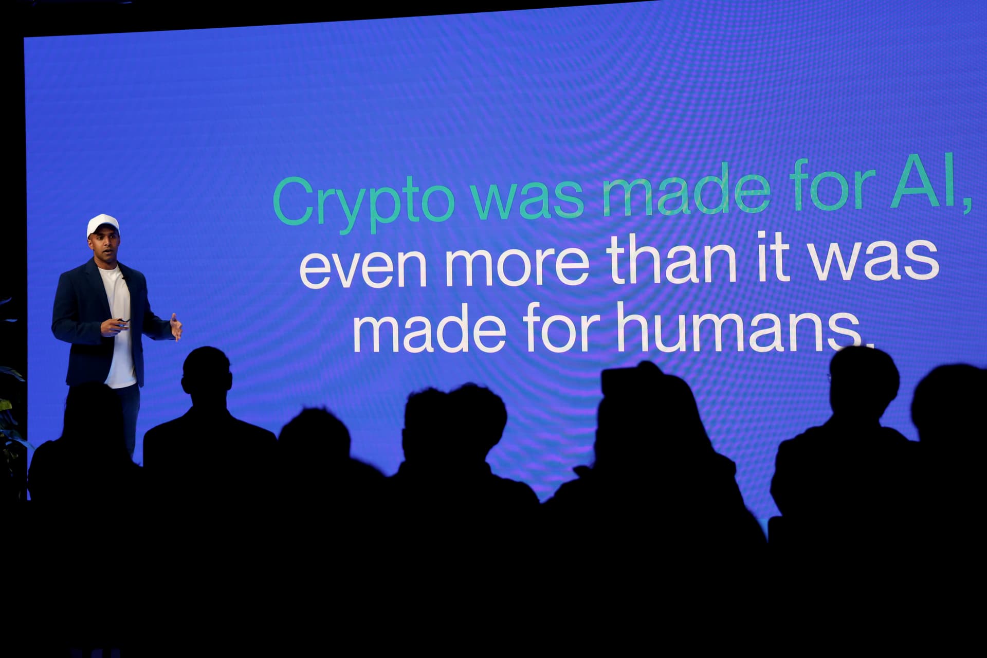 Nikil Viswanathan mid-keynote at CoBuild 2026