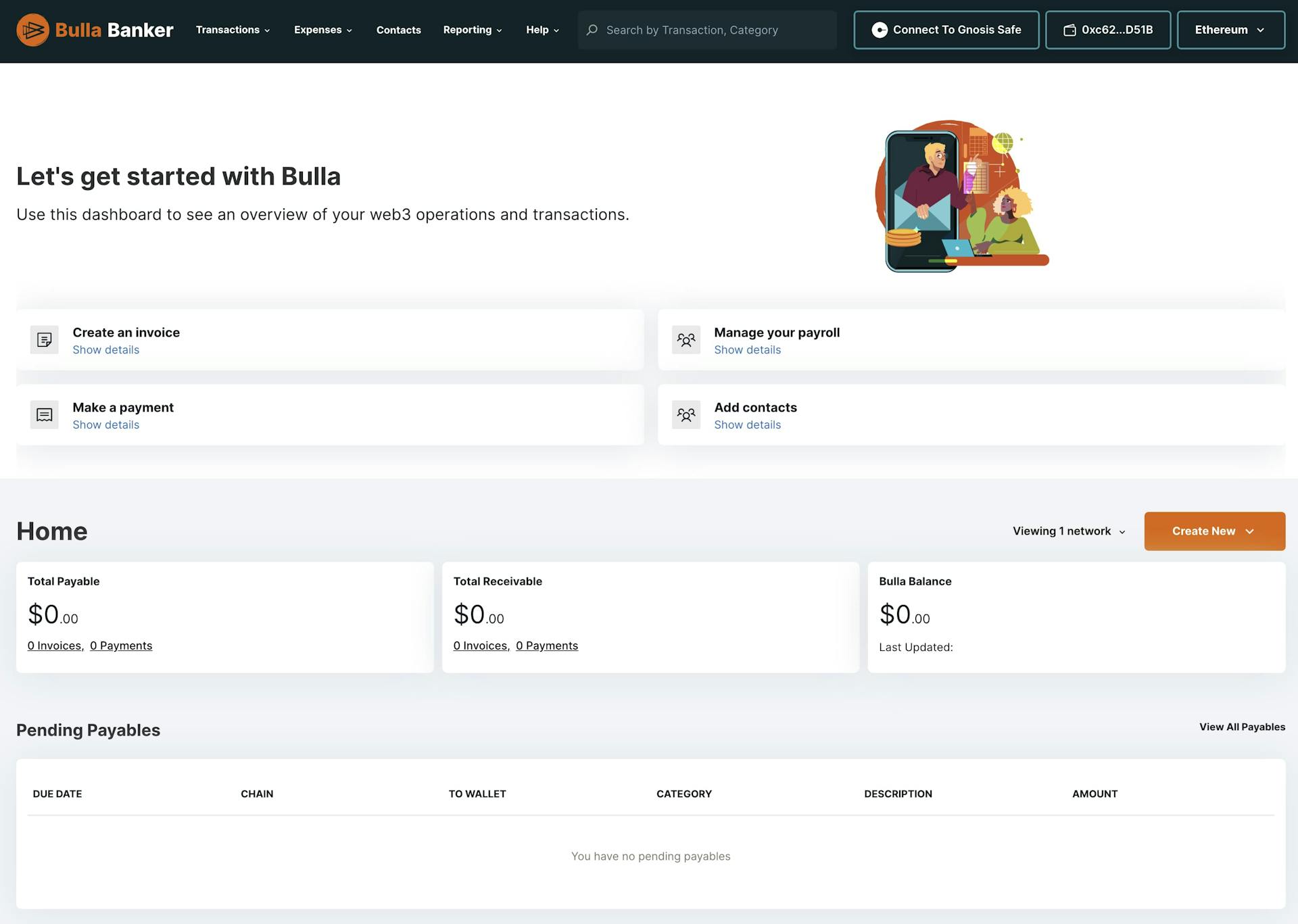 Bulla Network DAO Accounting Tool - Your Dashboard