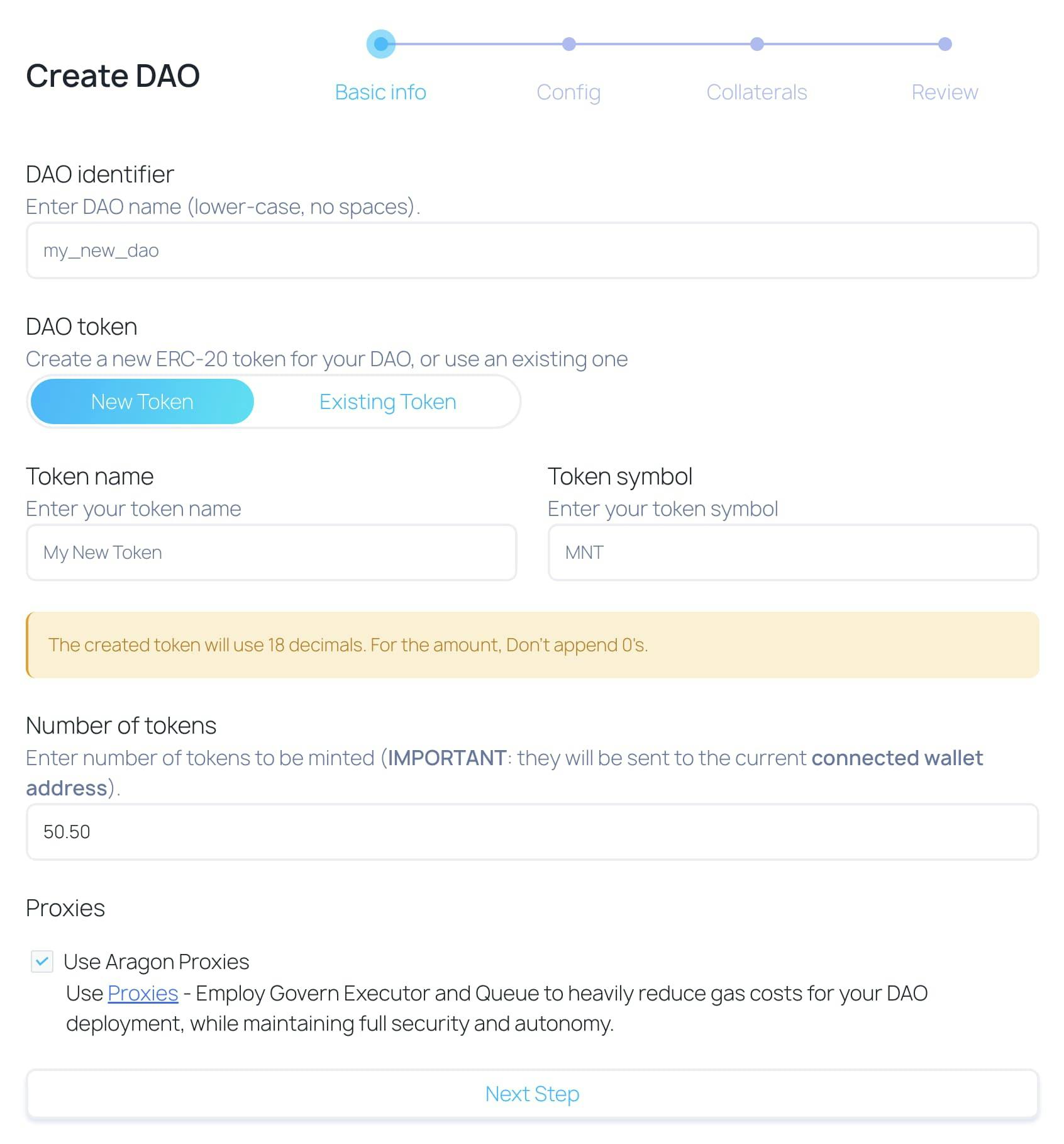 Aragon Govern DAO Creation Tool - How to Personalize the DAO