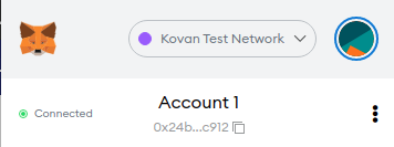Kovan Network on Metamask Wallet