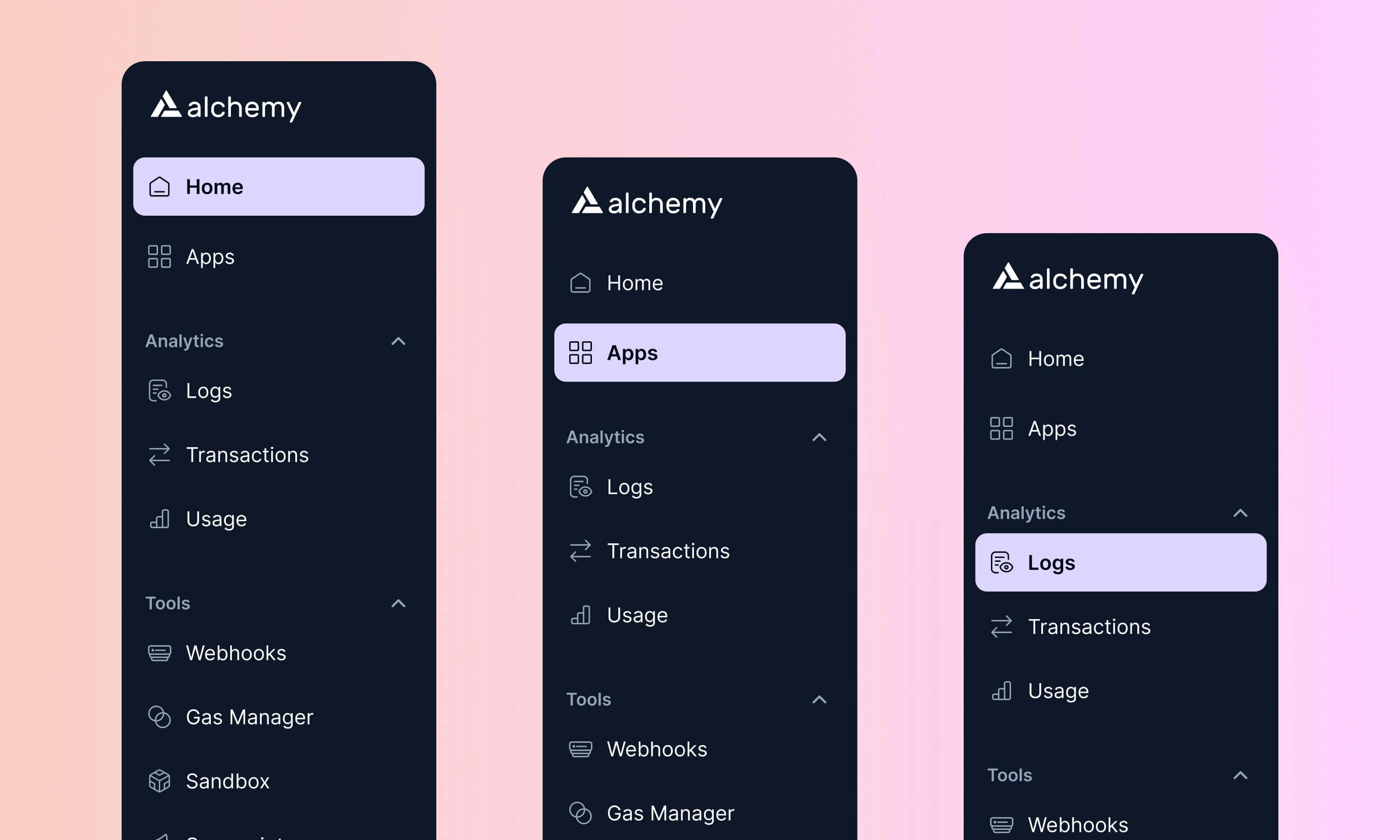 Alchemy's improved and more intuitive navigation