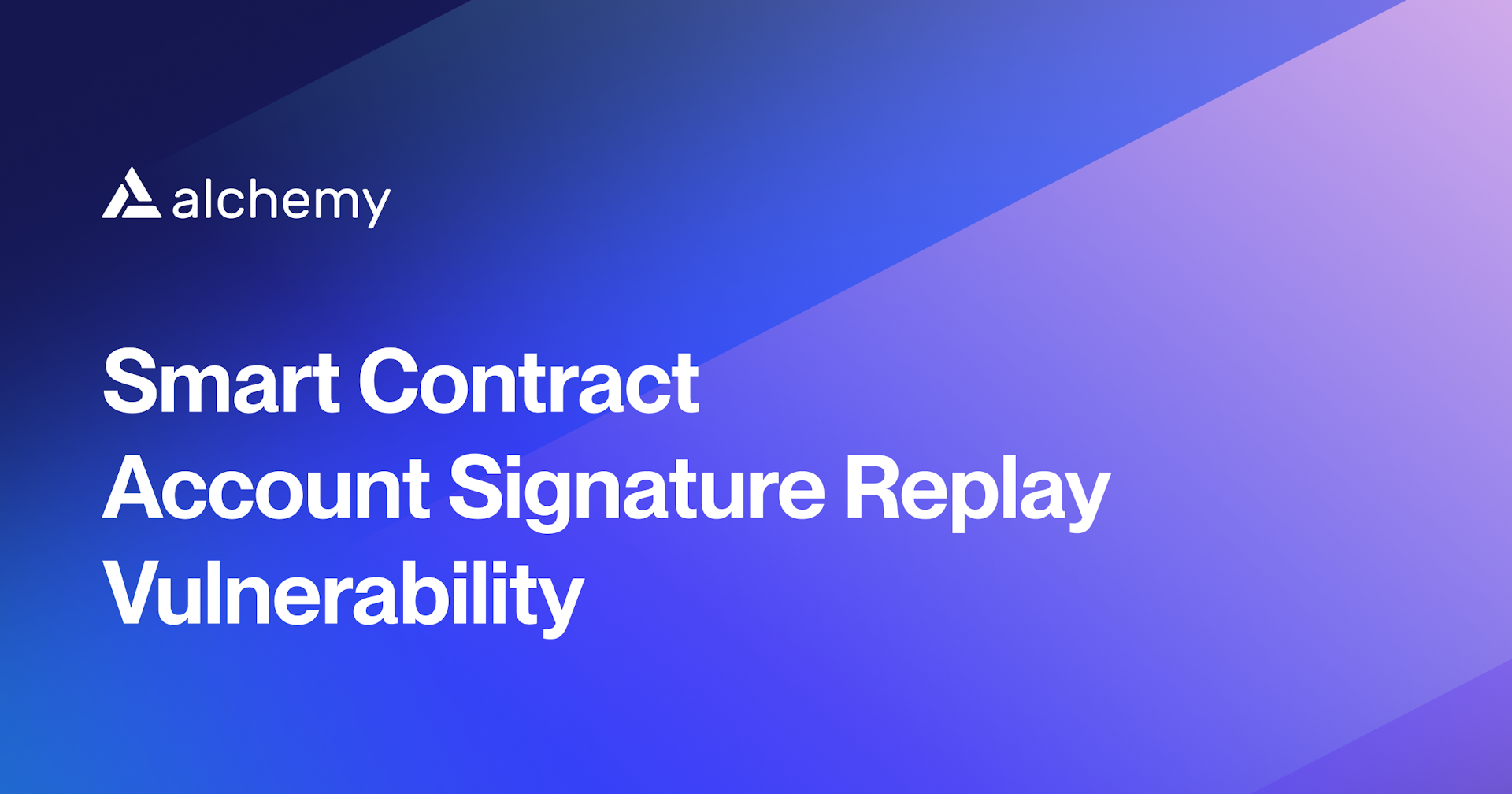 smart contract account signature replay vulnerability
