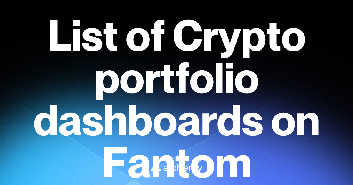 List of 4 Crypto portfolio dashboards on Fantom (2026) | Alchemy