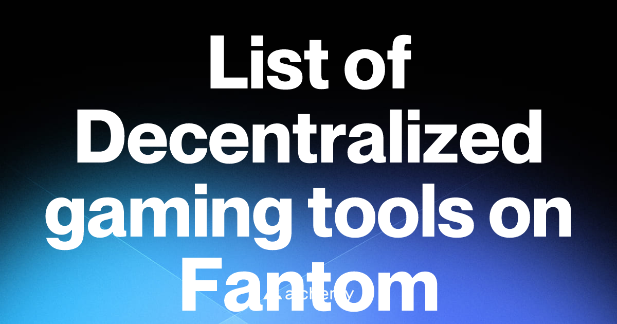 List of 1 Decentralized gaming tools on Fantom (2026) | Alchemy