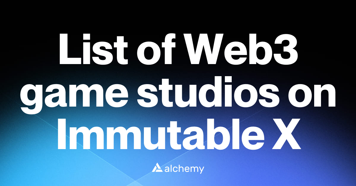 List of 1 Web3 game studios on Immutable X (2026) | Alchemy