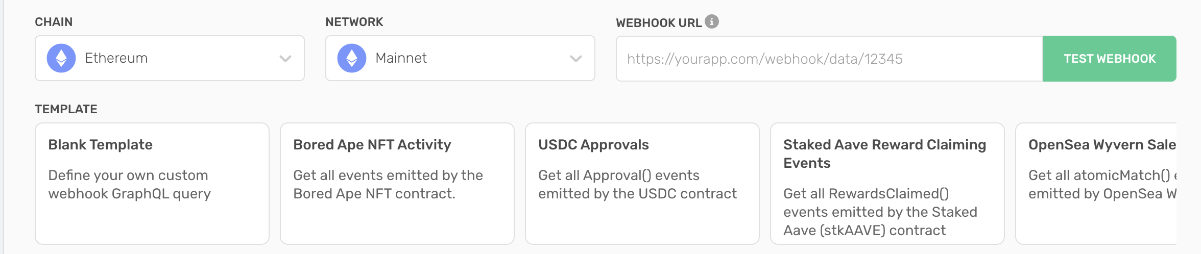Custom Webhook template carousel