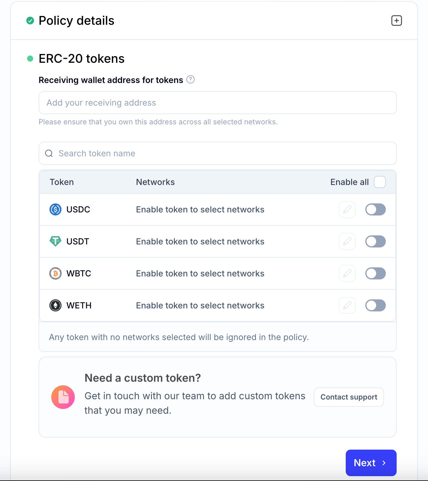 Creating an ERC-20 sponsorship policy