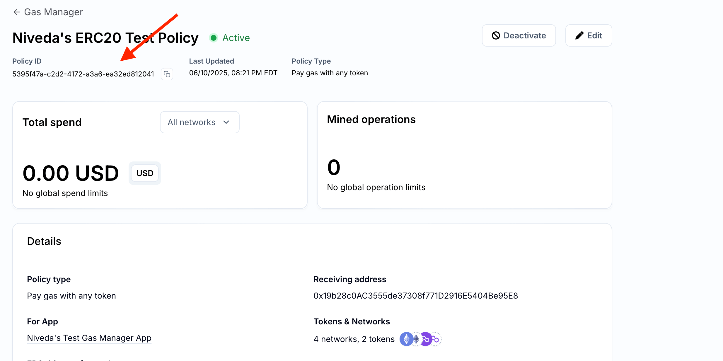 viewing your ERC-20 sponsorship policy