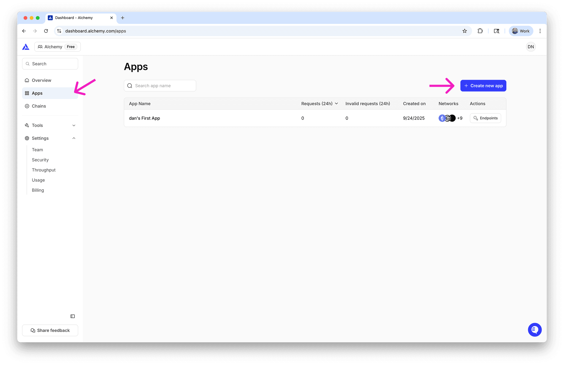 Create an Alchemy API key | Alchemy Docs