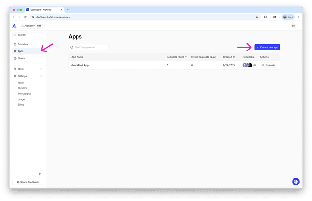 Create an Alchemy API key | Alchemy Docs