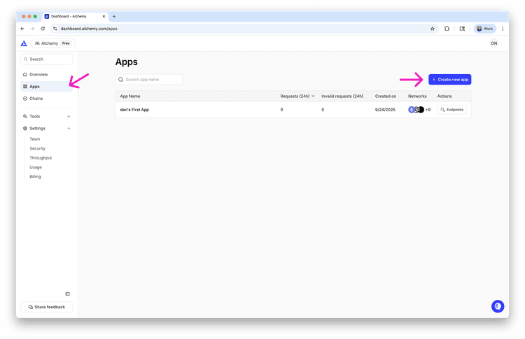 Create an Alchemy API key | Alchemy Docs