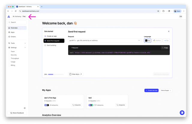 Create an Alchemy API key | Alchemy Docs
