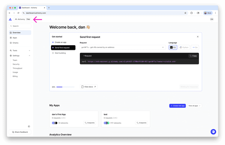 Create an Alchemy API key | Alchemy Docs
