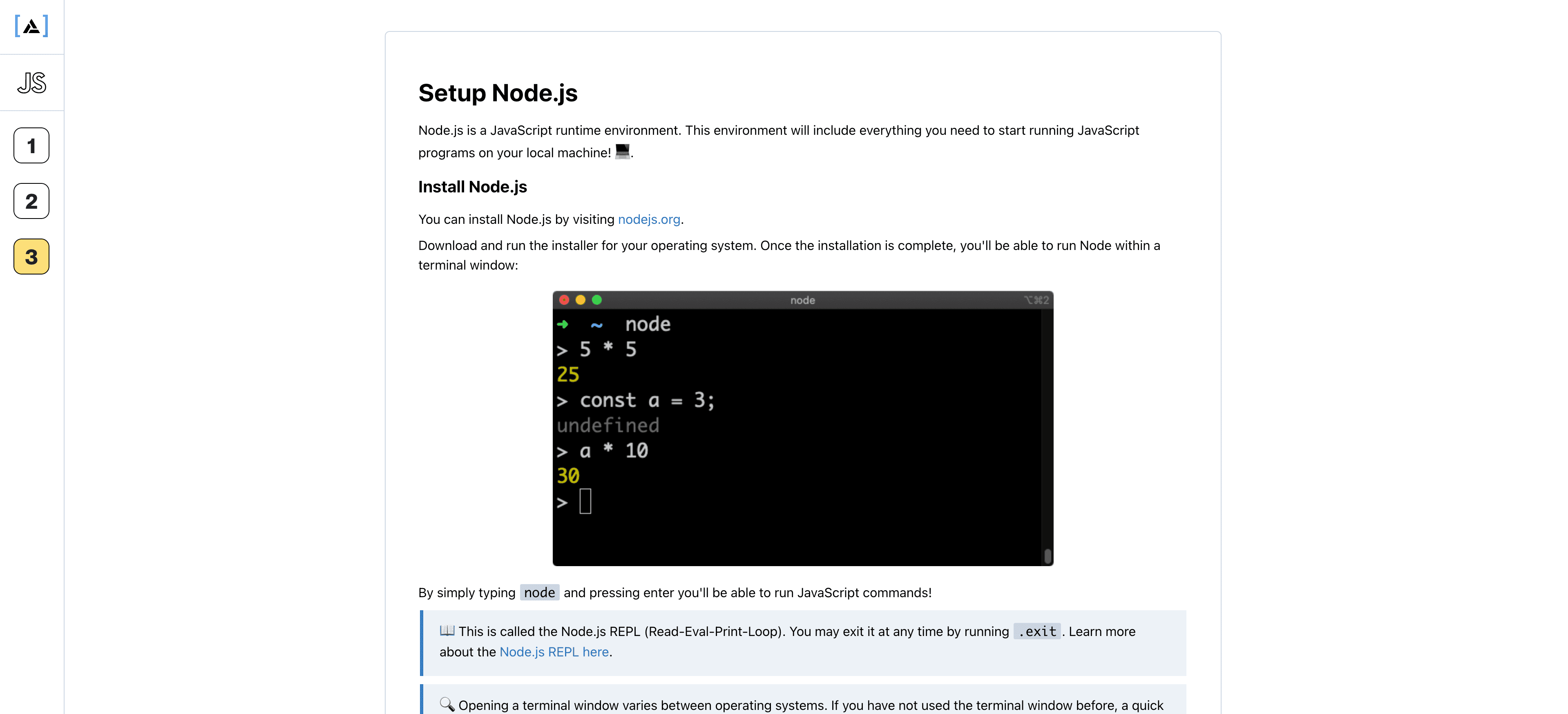 Run a NodeJS server