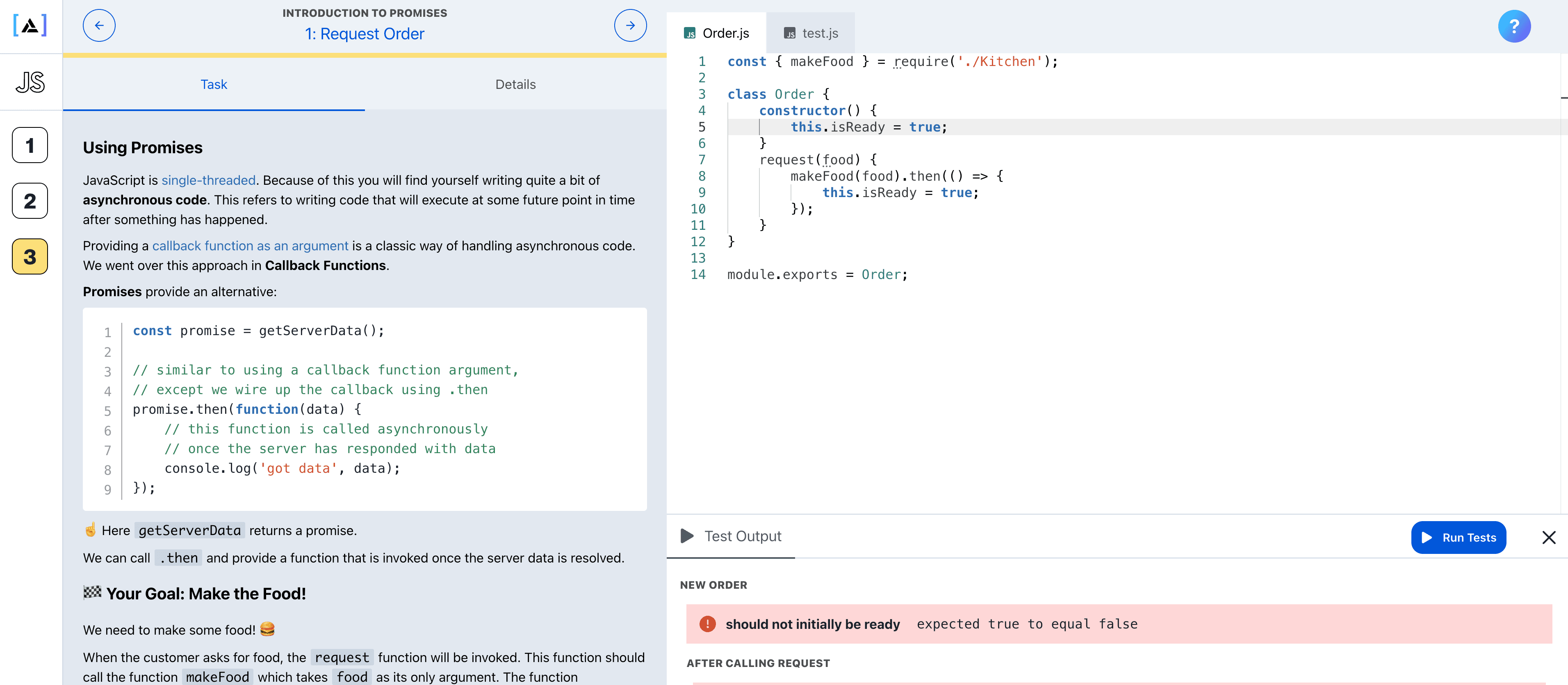 Write code against test cases