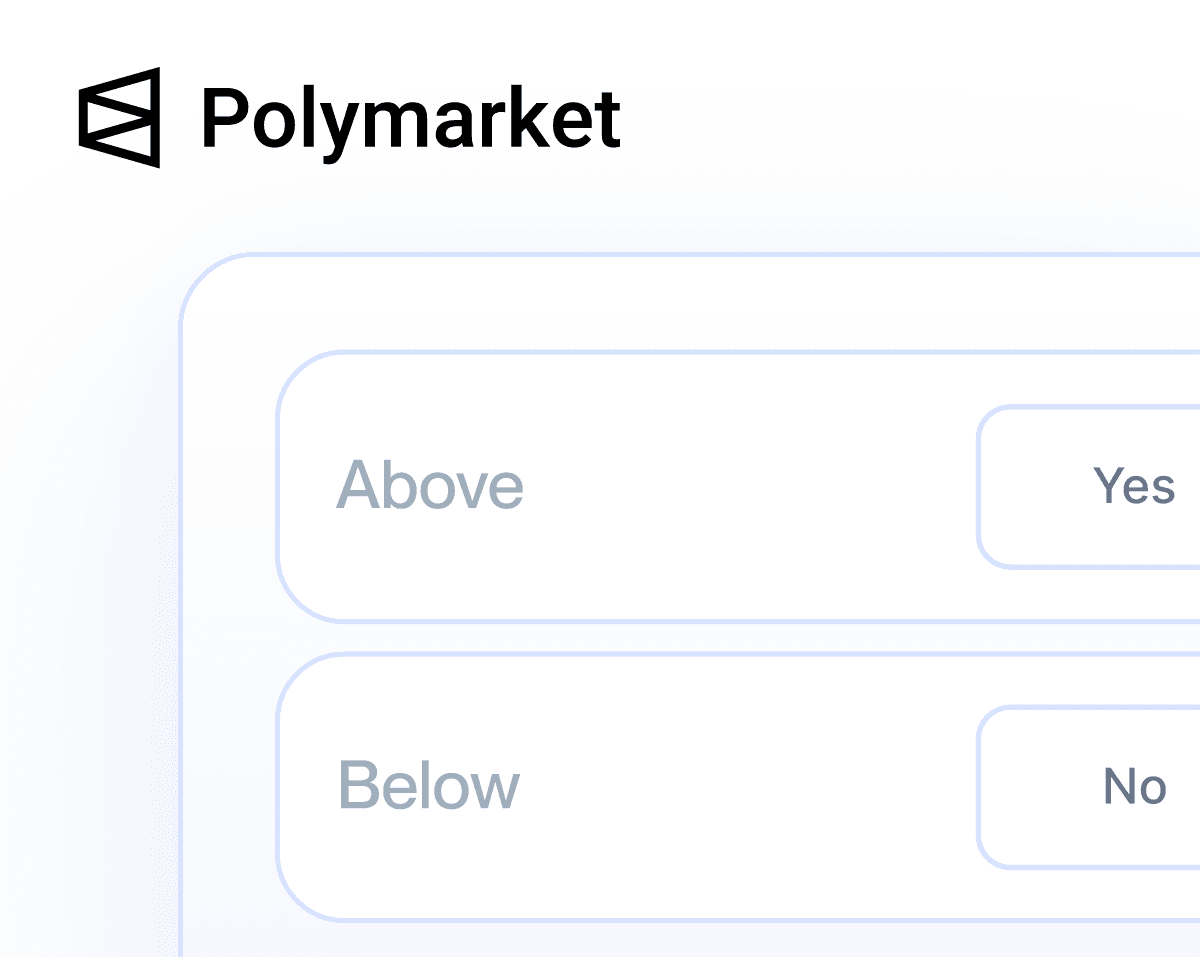 Polymarket above/below prediction market interface