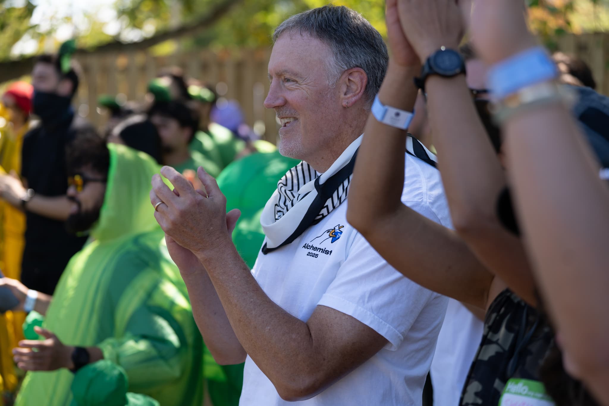 Cheering for the team